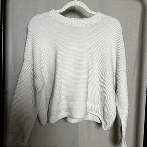 Women’s White Crew Neck Sweater